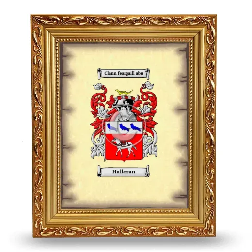 Halloran Coat of Arms Framed - Gold