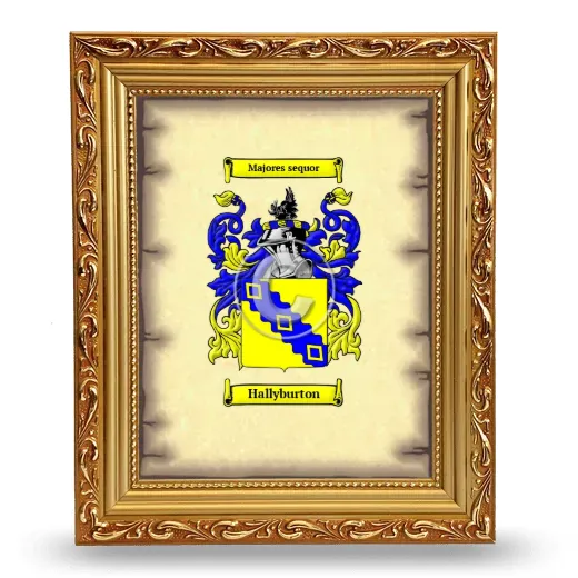 Hallyburton Coat of Arms Framed - Gold