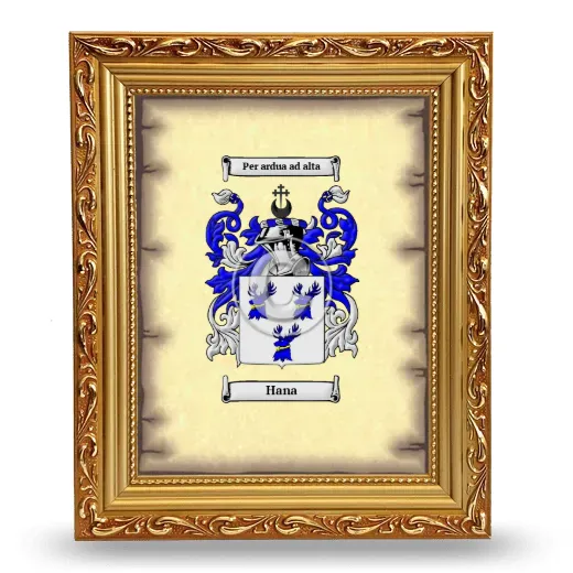Hana Coat of Arms Framed - Gold
