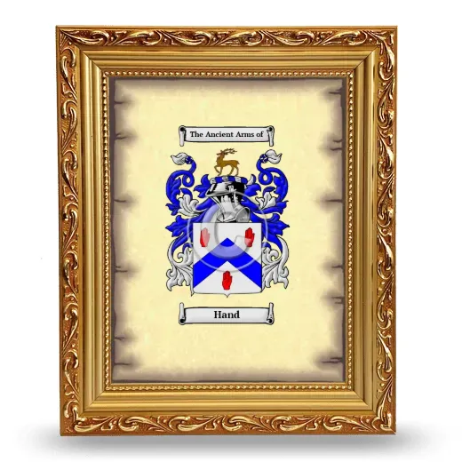 Hand Coat of Arms Framed - Gold