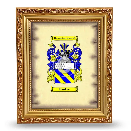 Hankee Coat of Arms Framed - Gold