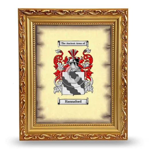 Hannaford Coat of Arms Framed - Gold