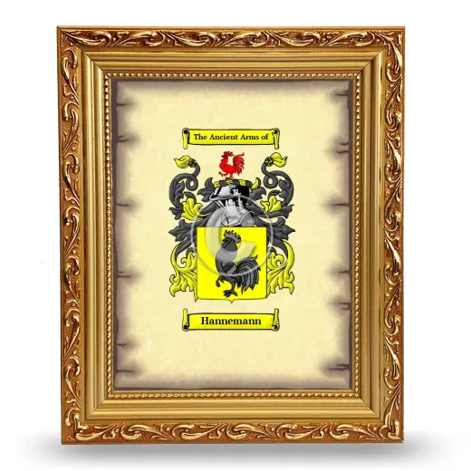 Hannemann Coat of Arms Framed - Gold