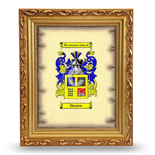 Hansen Coat of Arms Framed - Gold