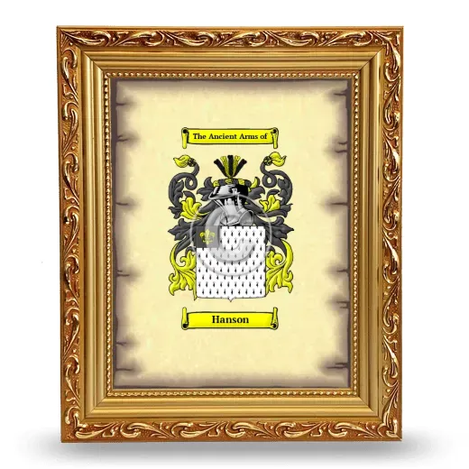 Hanson Coat of Arms Framed - Gold
