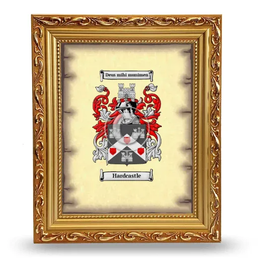 Hardcastle Coat of Arms Framed - Gold