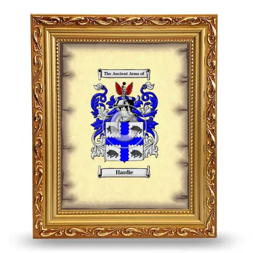 Hardie Coat of Arms Framed - Gold