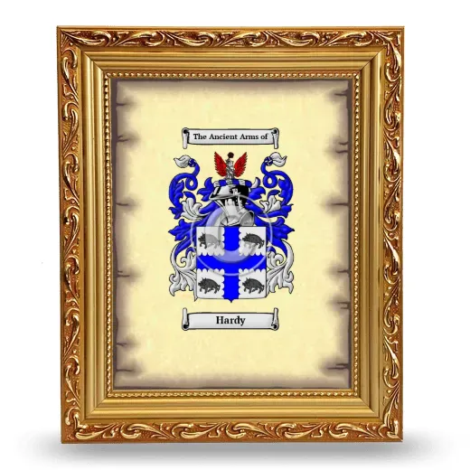Hardy Coat of Arms Framed - Gold