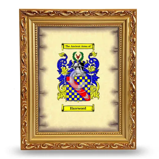 Hareword Coat of Arms Framed - Gold