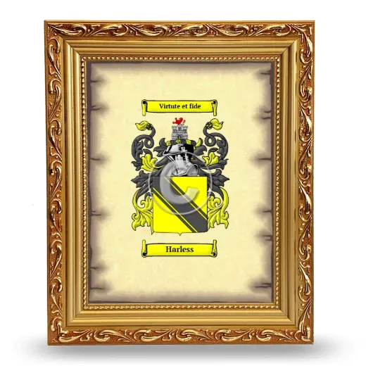 Harless Coat of Arms Framed - Gold