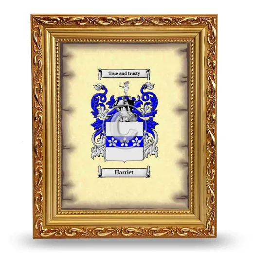Harriet Coat of Arms Framed - Gold