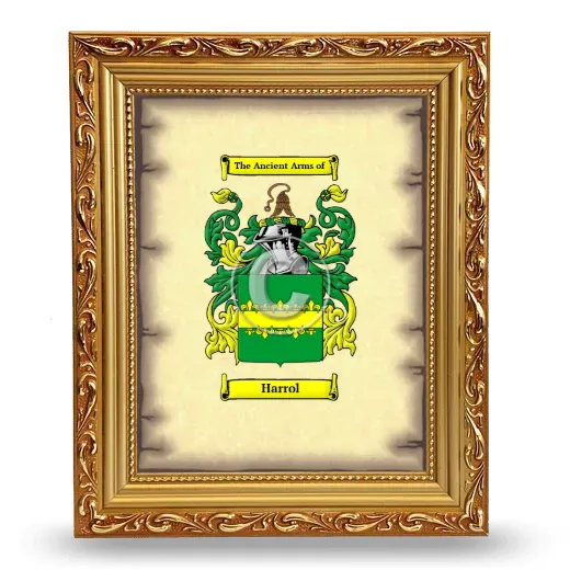Harrol Coat of Arms Framed - Gold