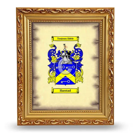 Harstad Coat of Arms Framed - Gold