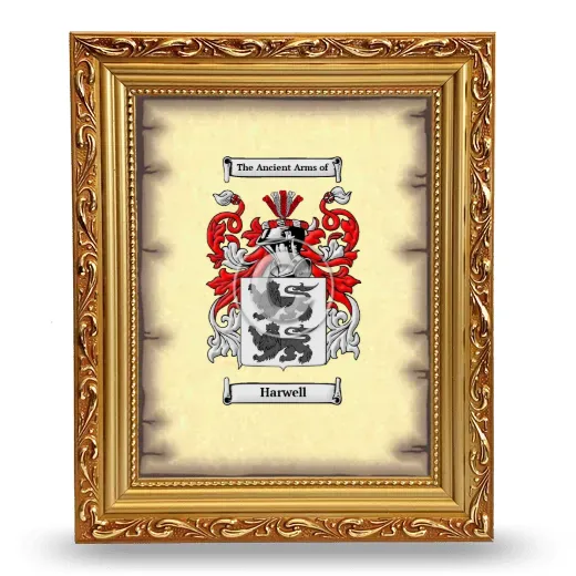 Harwell Coat of Arms Framed - Gold