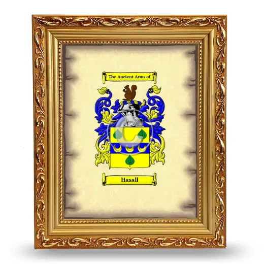 Hasall Coat of Arms Framed - Gold