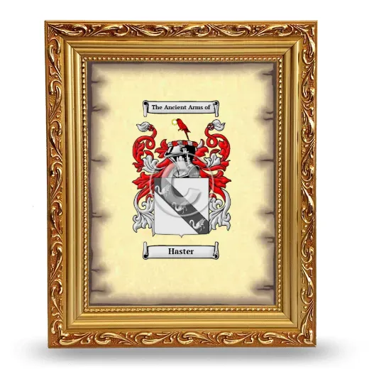 Haster Coat of Arms Framed - Gold