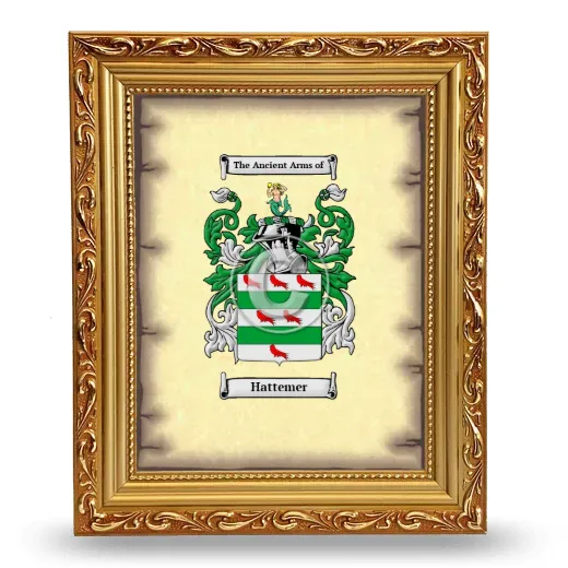 Hattemer Coat of Arms Framed - Gold