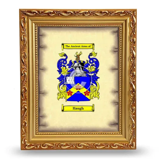 Haugh Coat of Arms Framed - Gold