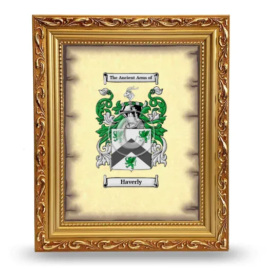 Haverly Coat of Arms Framed - Gold