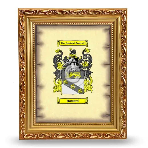 Haward Coat of Arms Framed - Gold