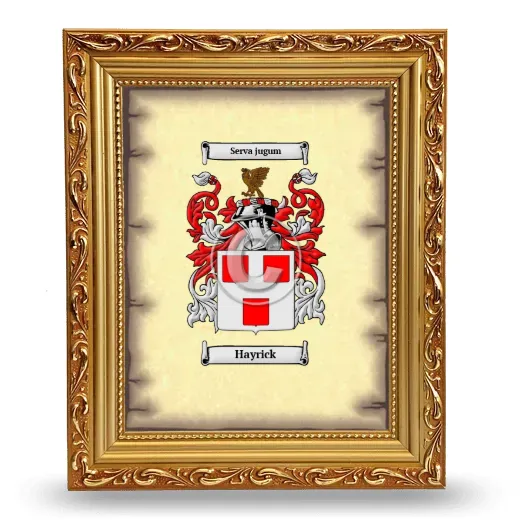 Hayrick Coat of Arms Framed - Gold