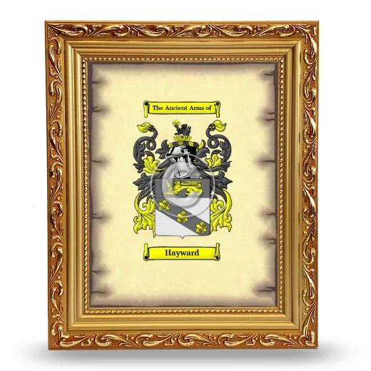 Hayward Coat of Arms Framed - Gold