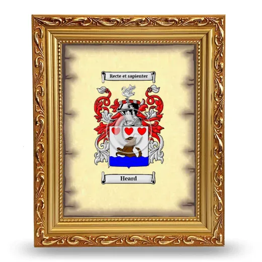 Heard Coat of Arms Framed - Gold