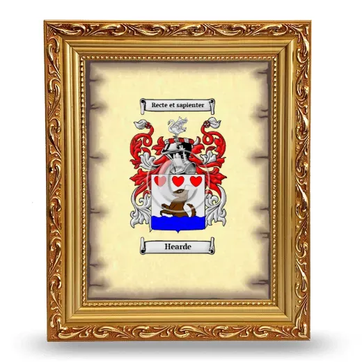 Hearde Coat of Arms Framed - Gold