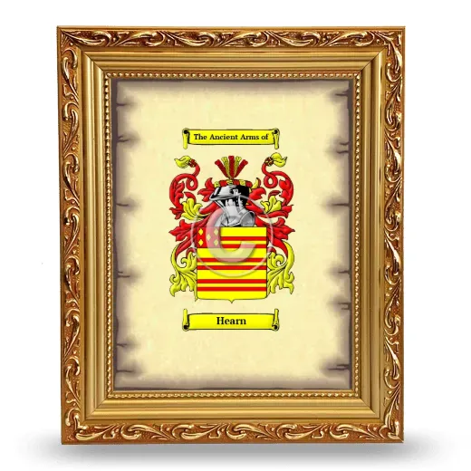Hearn Coat of Arms Framed - Gold