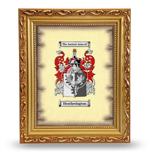 Heatherington Coat of Arms Framed - Gold