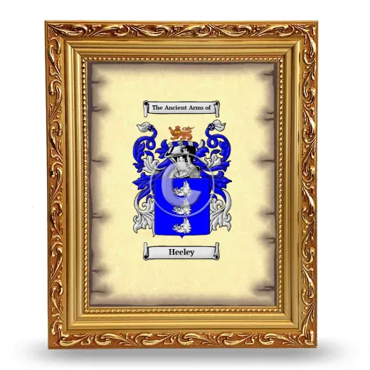 Heeley Coat of Arms Framed - Gold