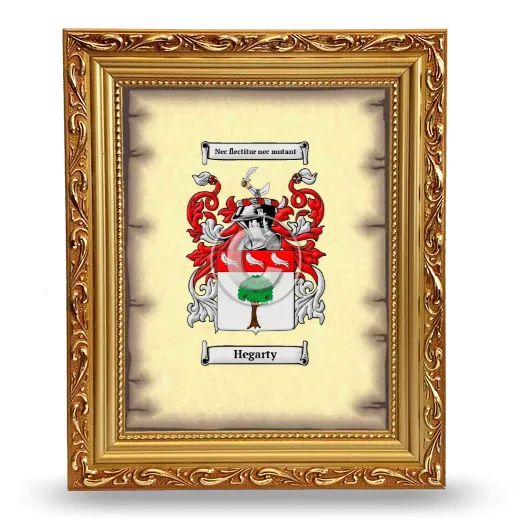 Hegarty Coat of Arms Framed - Gold