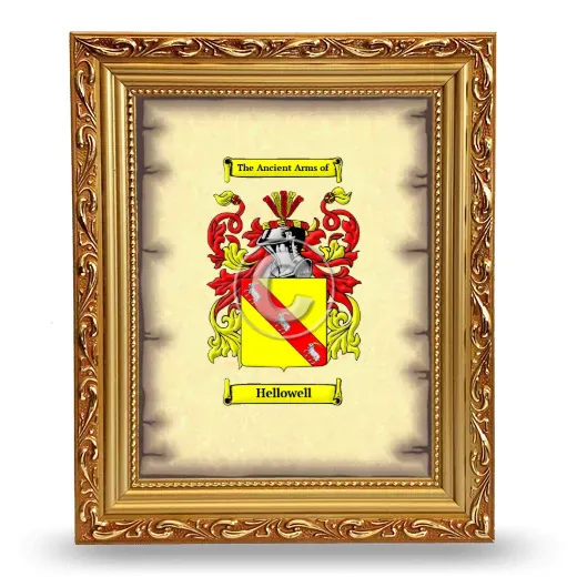 Hellowell Coat of Arms Framed - Gold