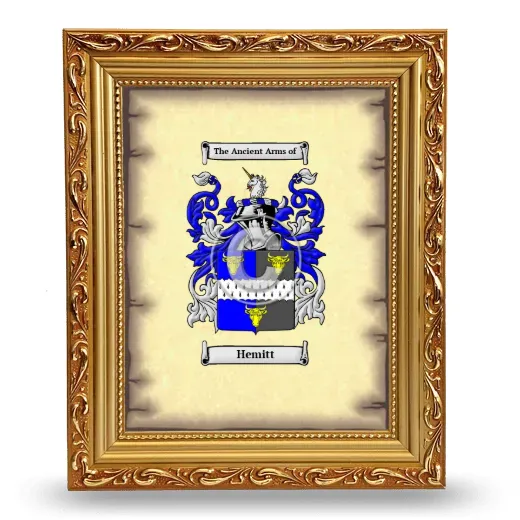 Hemitt Coat of Arms Framed - Gold