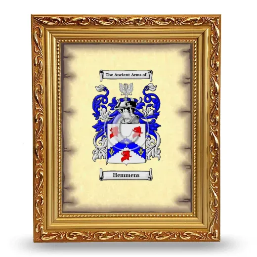 Hemmens Coat of Arms Framed - Gold