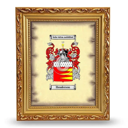 Henderson Coat of Arms Framed - Gold