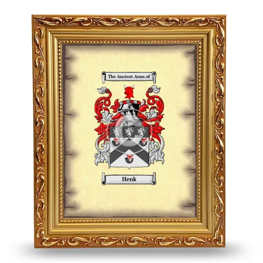 Henk Coat of Arms Framed - Gold