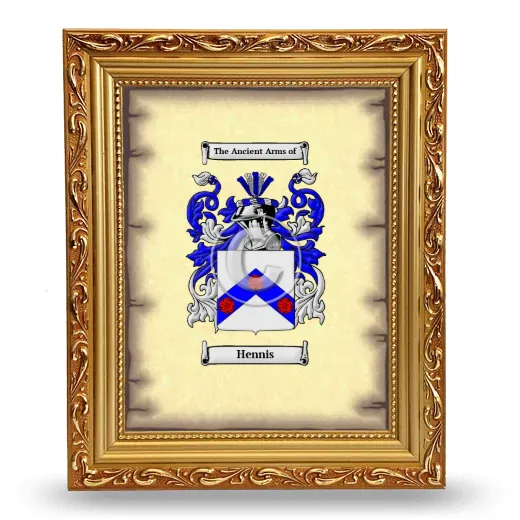 Hennis Coat of Arms Framed - Gold