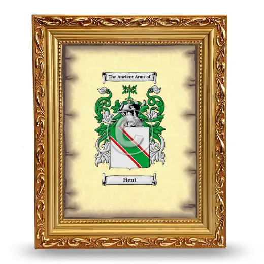 Hent Coat of Arms Framed - Gold