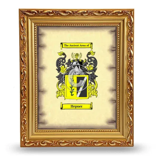 Hepner Coat of Arms Framed - Gold