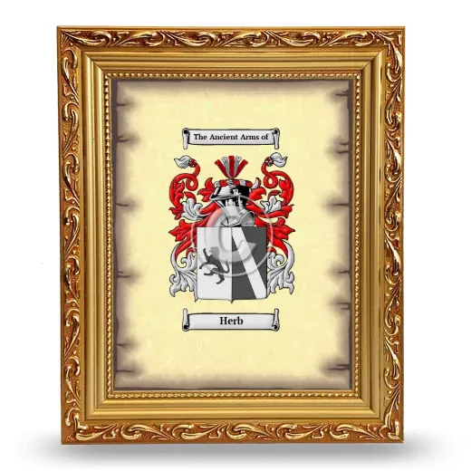 Herb Coat of Arms Framed - Gold