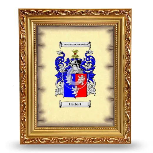 Herbert Coat of Arms Framed - Gold