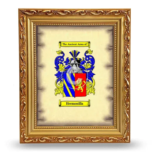 Hermosilla Coat of Arms Framed - Gold