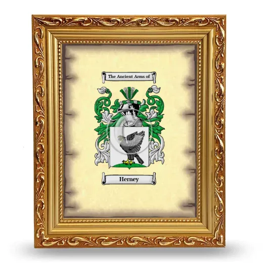 Herney Coat of Arms Framed - Gold