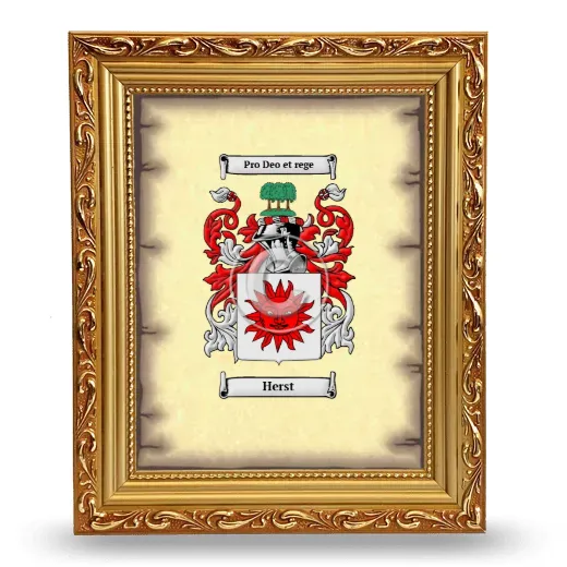 Herst Coat of Arms Framed - Gold