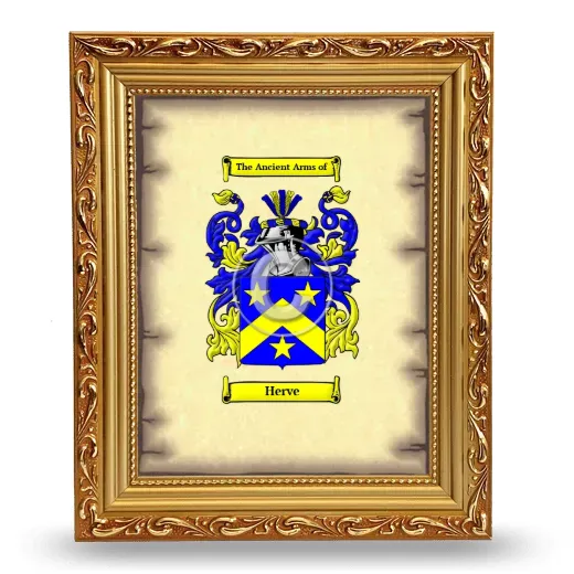 Herve Coat of Arms Framed - Gold