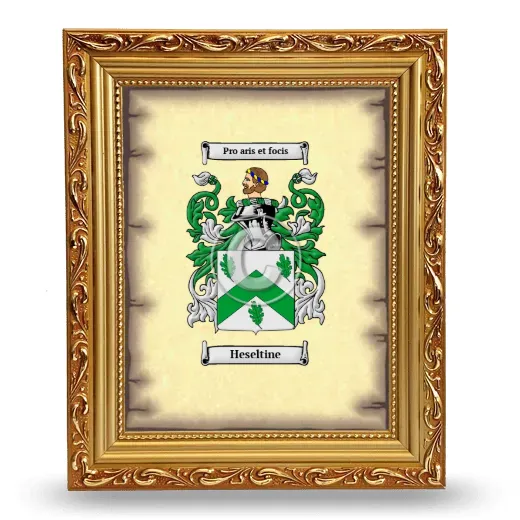 Heseltine Coat of Arms Framed - Gold