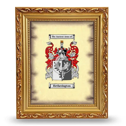 Hetherington Coat of Arms Framed - Gold