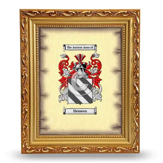 Heuwen Coat of Arms Framed - Gold