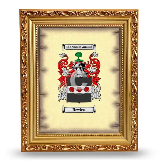 Hewlett Coat of Arms Framed - Gold